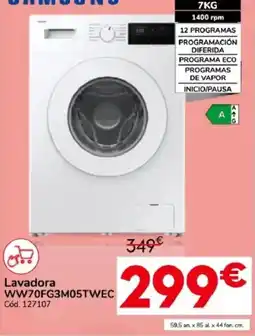 Conforama Samsung lavadora WW70FG3M05TWEC oferta