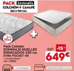Conforama Somnalís colchón + canapé oferta