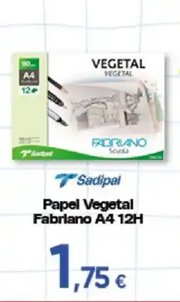 Hiper FROIZ Sadipal Papel Vegetal Fabrliano A4 12H oferta