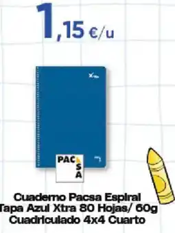 Hiper FROIZ Pacsa cuaderno espiral tapa azul xtra oferta