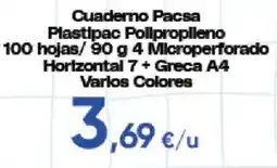 Hiper FROIZ Cuaderno Pacsa Plastipac Polipropileno oferta