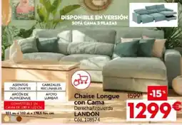 Conforama Landon Chaise Longue con Cama oferta