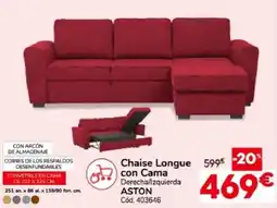 Conforama Aston chaise longue con cama oferta