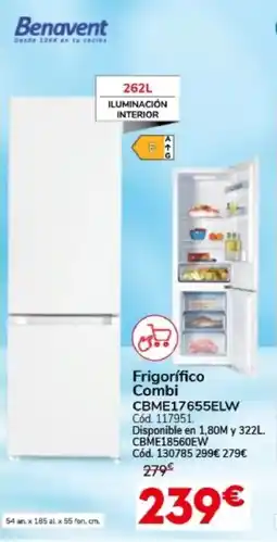 Conforama Benavent Frigorífico Combi CBME17655ELW oferta