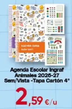Hiper FROIZ Agenda Escolar Ingraf Animales 2026-27 oferta