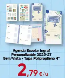 Hiper FROIZ Agenda Escolar Ingraf Personalizable 2026-27 oferta