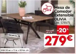 Conforama Olivia mesa de comedor extensible oferta