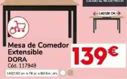 Conforama DORA Mesa de Comedor Extensible oferta