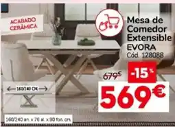 Conforama Mesa de Comedor Extensible EVORA oferta