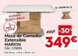 Conforama Marion mesa de comedor extensible oferta