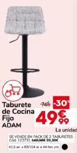 Conforama Adam taburete de cocina fijo oferta