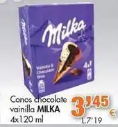 Congelados Copos Milka - conos chocolate vainilla oferta