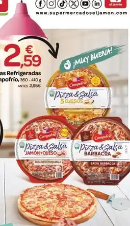 Supermercados El Jamón Campofrío - pizzas refrigeradas oferta