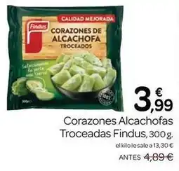 Supermercados El Jamón Findus - corazones alcachofas troceadas oferta