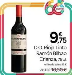 Supermercados El Jamón El jamón - d.o. rioja tinto ramón bilbao crianza oferta