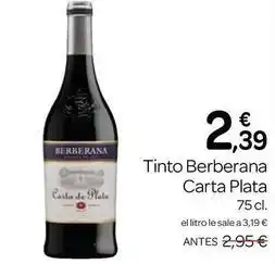Supermercados El Jamón Berberana - tinto carta plata oferta