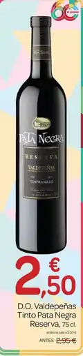 Supermercados El Jamón Gran reserva - d.o. valdepenas tinto pata negra oferta