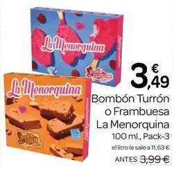 Supermercados El Jamón La menorquina - bombon turron o frambuesa oferta