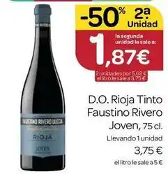 Supermercados El Jamón Rivero - d.o. rioja tinto faustino joven oferta