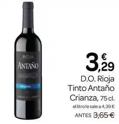 Supermercados El Jamón De antaño - d.o. rioja tinto crianza oferta