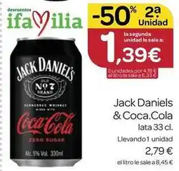 Supermercados El Jamón Jack daniel's - jack daniels & cola oferta