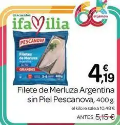 Supermercados El Jamón Pescanova - filete de merluza argentina sin piel oferta