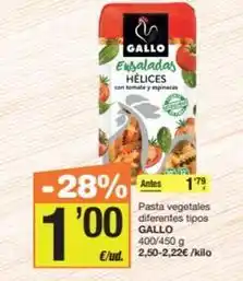 Economy Cash Gallo - pasta vegetales diferentes tipos oferta
