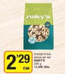 Economy Cash Coctail frutos secos sin sal oferta