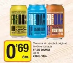Economy Cash Free damm - cerveza sin alcohol original, limon o tostada oferta