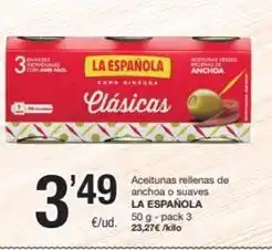 SPAR Fragadis La española - aceitunas rellenas de anchoa o suaves oferta
