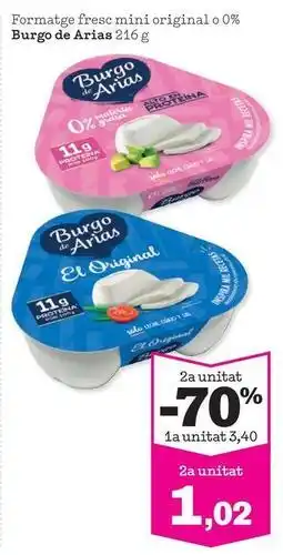 Sorli Burgo de arias - formatge fresca mini original o 0% oferta