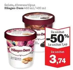 Sorli Häagen-dazs - gelats, diversos tipus oferta
