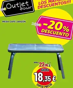 Outlet Hogar Mesa cafe jardín oferta