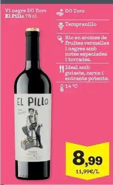 Sorli Tempranillo - vi negre do toro oferta
