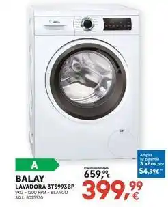 Worten Balay - lavadora 3ts993bp oferta