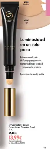 Oriflame Giordani Gold corrector y serum potenciador oferta