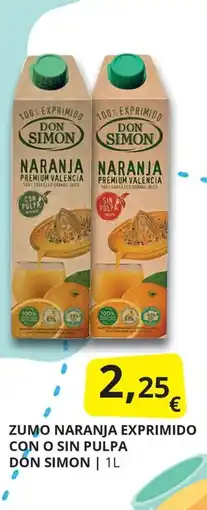 Supermercados MAS Don Simon zumo naranja exprimido oferta