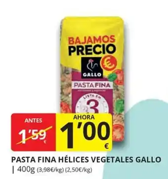 Gallo pasta fina hílices vegetales
