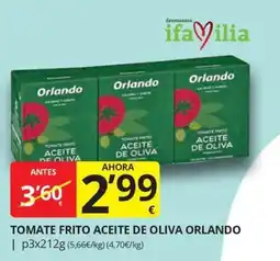 Supermercados MAS Tomate frito aceite de oliva orlando oferta