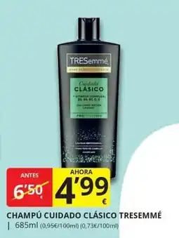 Supermercados MAS Tresemmé champú cuidado clásico oferta