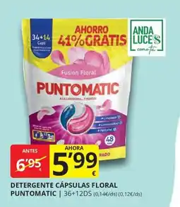 Supermercados MAS Puntomatic detergente cápsulas floral oferta