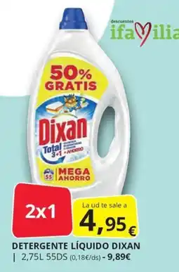 Supermercados MAS Dixan detergente líquido oferta