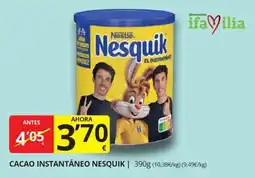 Supermercados MAS Nesquik cacao instantáneo oferta