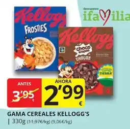 Supermercados MAS Gama cereales kellogg's oferta