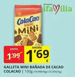Supermercados MAS ColaCao galleta mini bañada de cacao oferta