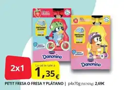 Supermercados MAS Danonino Petit Fresa O Fresa Y Plátano oferta