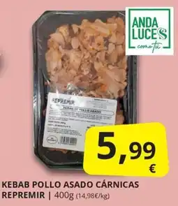 Supermercados MAS Repemir kebab pollo asado cárnicas oferta