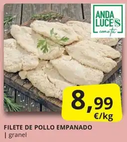 Supermercados MAS Anda Luce$ filete de pollo empanado oferta