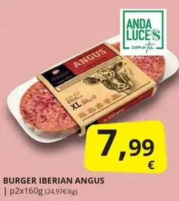 Supermercados MAS Anda Luce$ burger ibérico angus oferta