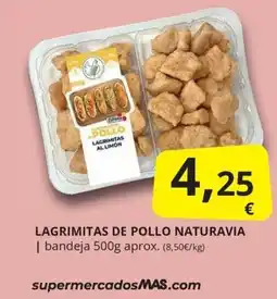 Supermercados MAS Naturavia lagrimitas de pollo oferta